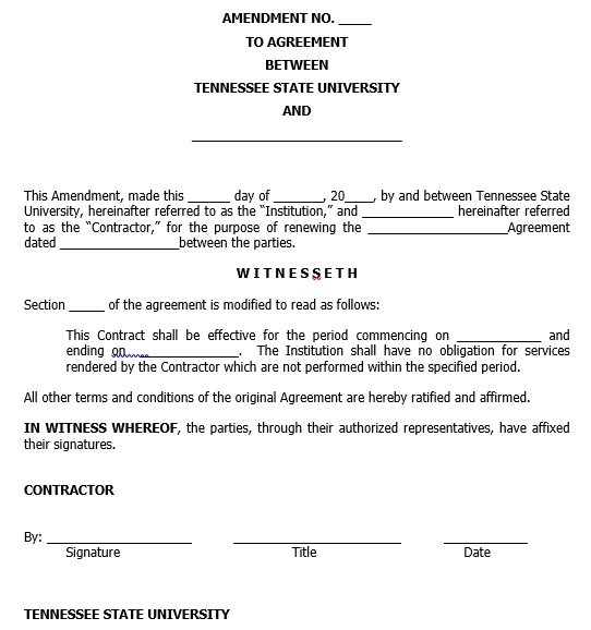 free contract amendment template 9