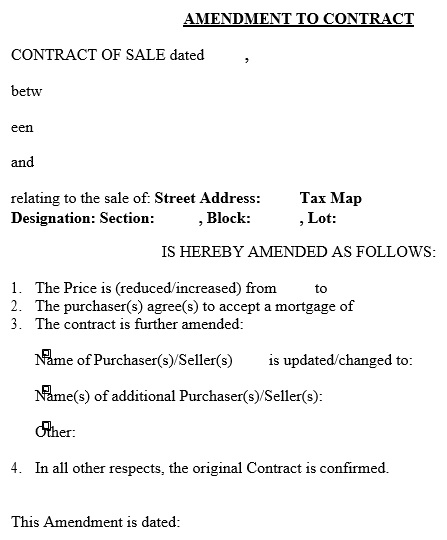 free contract amendment template