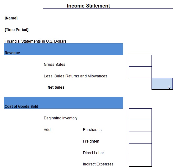 free income statement template 2