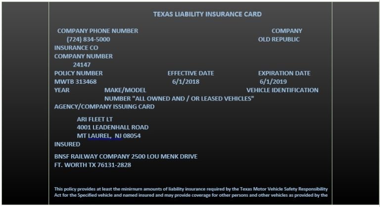 free insurance card template