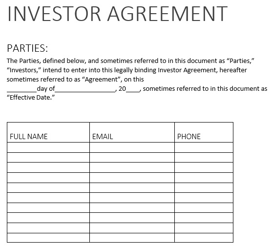 free investment contract template 9