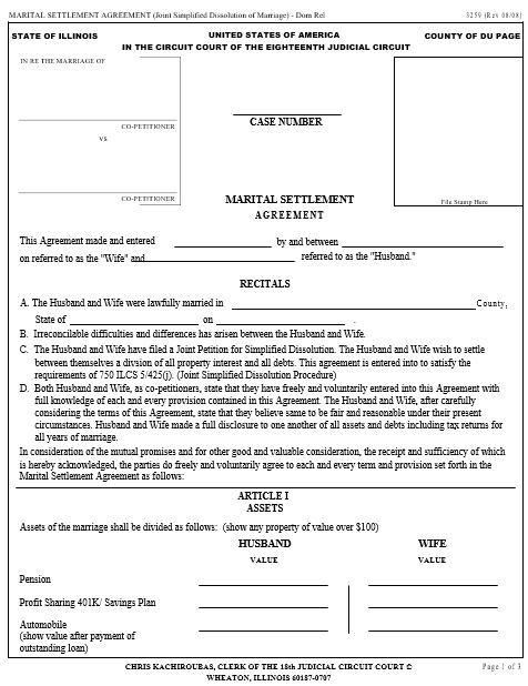 free marital settlement agreement template 10