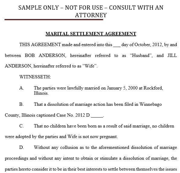 free marital settlement agreement template 13