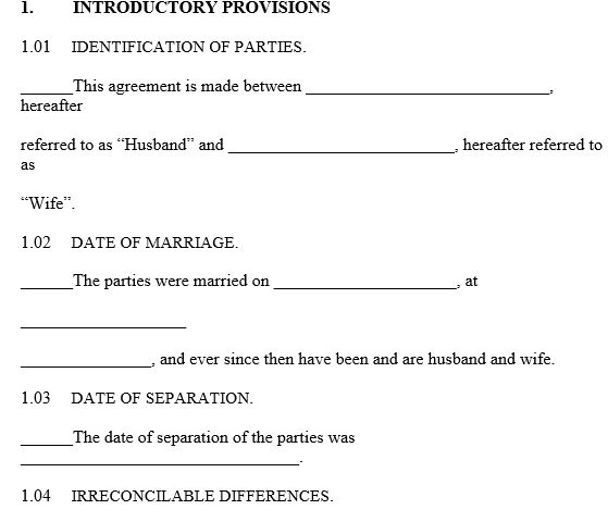free marital settlement agreement template 16