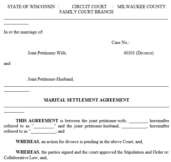 free marital settlement agreement template 17