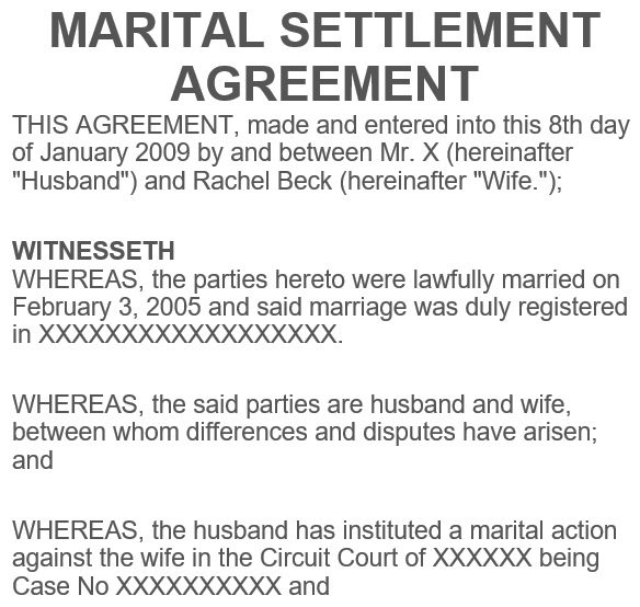 free marital settlement agreement template 4