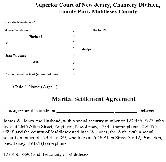 free marital settlement agreement template 8