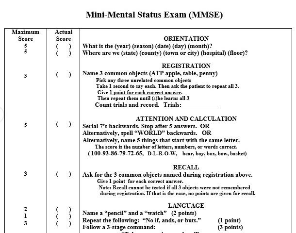 free mental status exam template 11