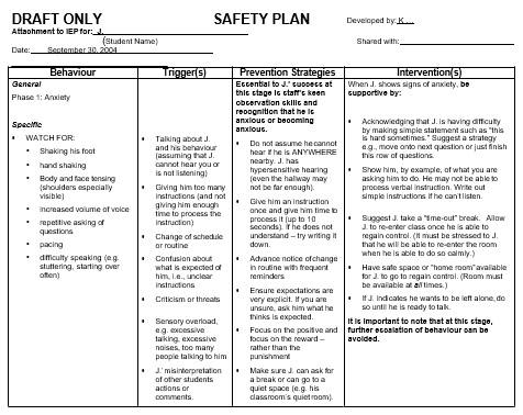 free safety plan template 1