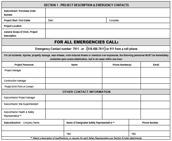 free safety plan template 2