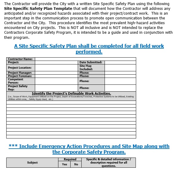 free safety plan template 4