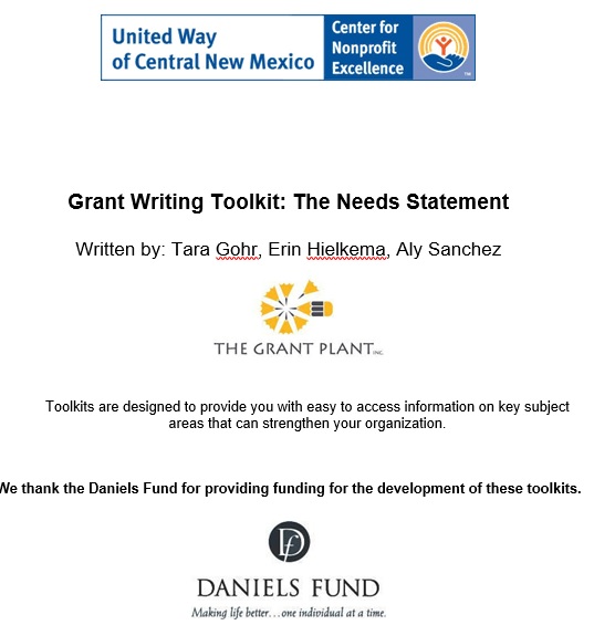 grant writing toolkit the needs statement example