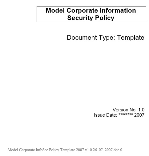 model corporate information security policy template