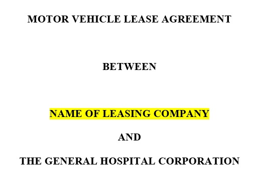 motor vehicle lease agreement