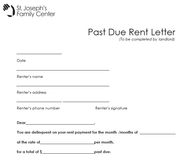 past due rent letter