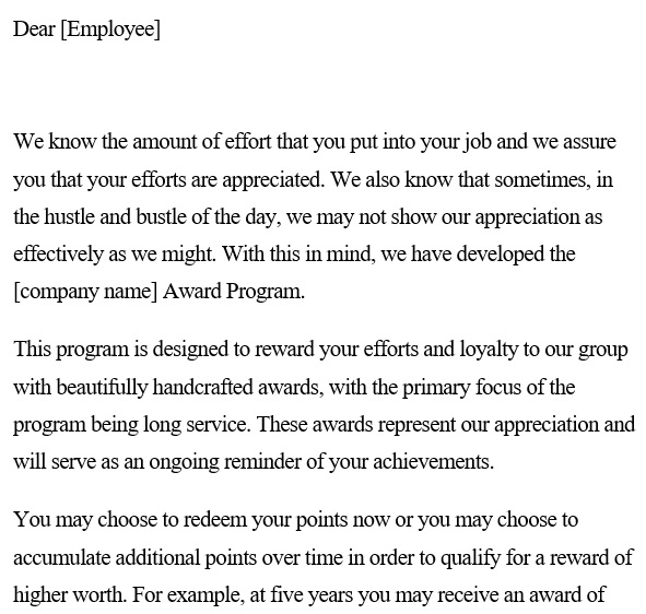 printable employee recognition letter 8