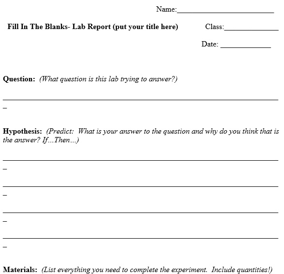 printable lab report template 12