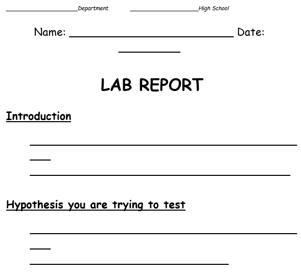 printable lab report template 3