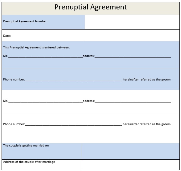 printable prenuptial agreement form 2
