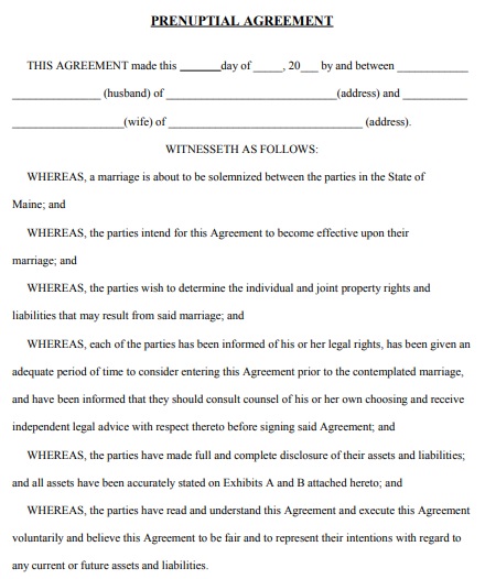 printable prenuptial agreement form 3