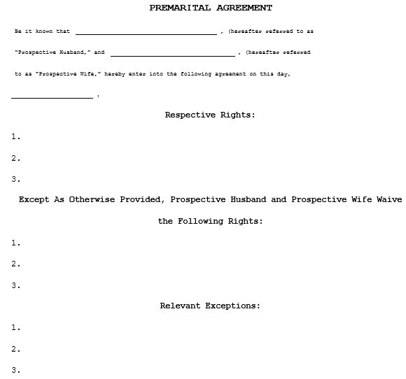 printable prenuptial agreement form 4