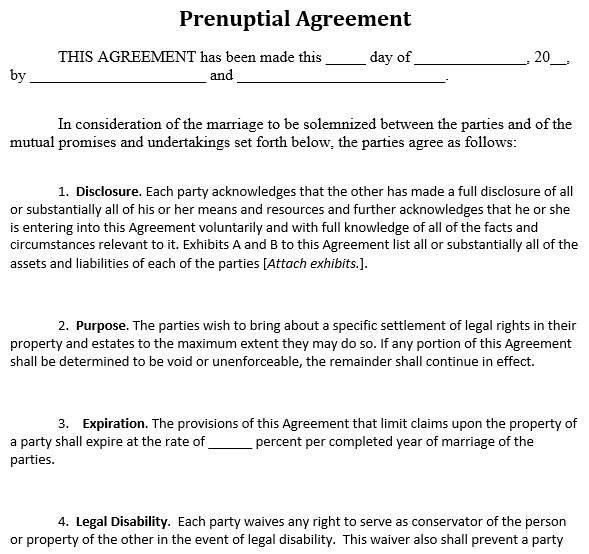 printable prenuptial agreement form 9