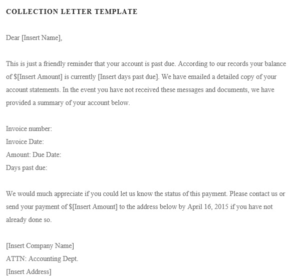 professional collection letter template 11