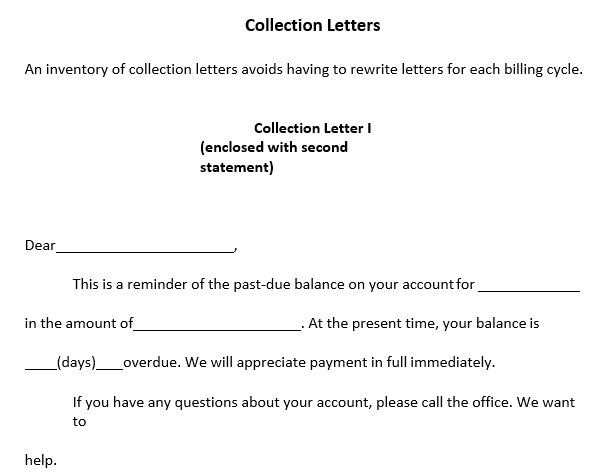 professional collection letter template 9