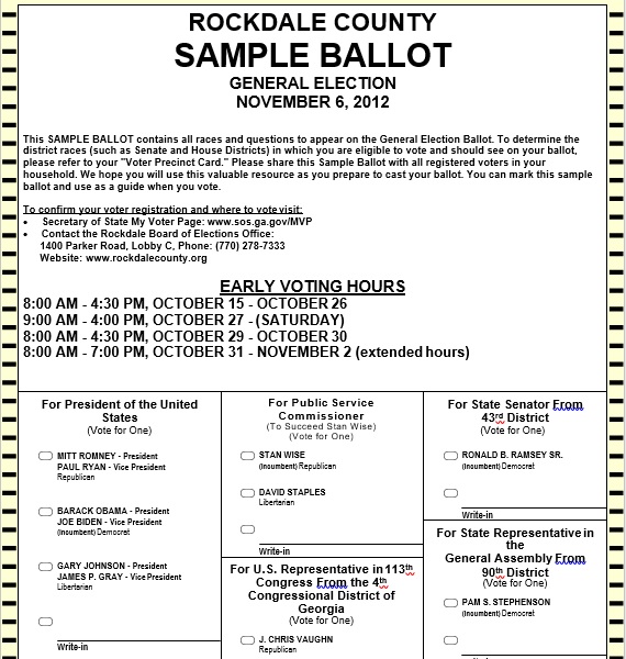 election ballot template