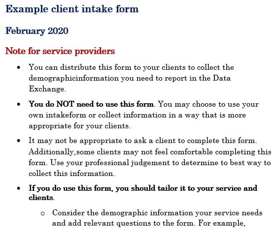 example client intake form