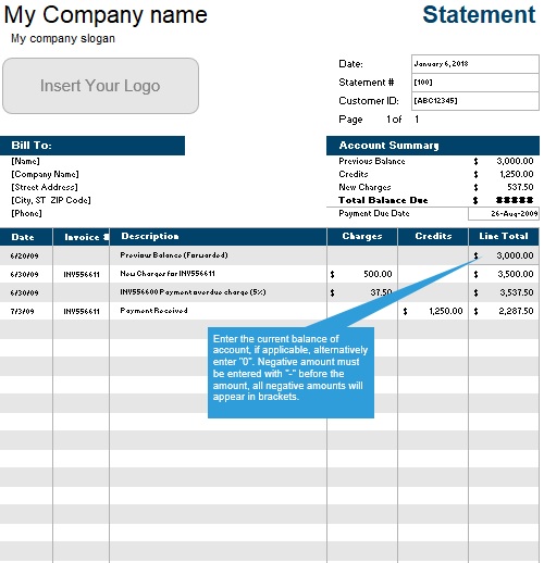 fillable billing statement template