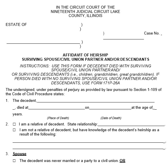 free affidavit of heirship form 1
