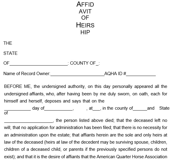 free affidavit of heirship form 2