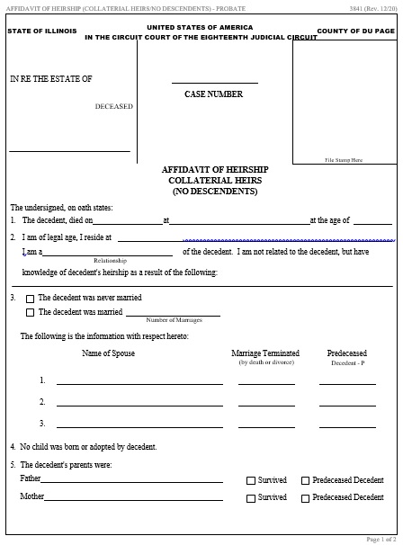 free affidavit of heirship form 6