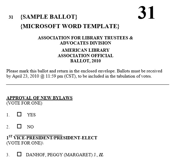 free ballot template 6