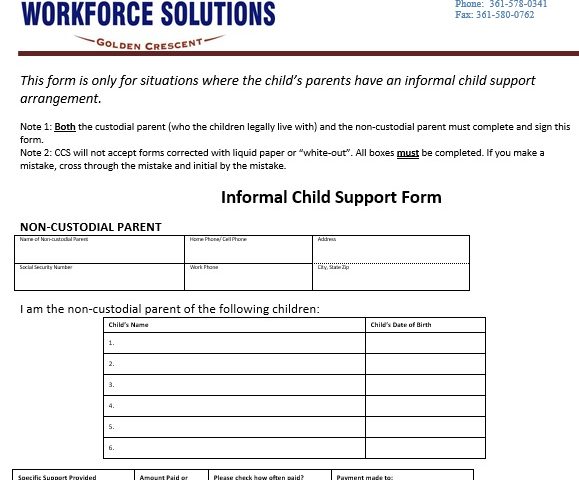 free child support agreement template 3