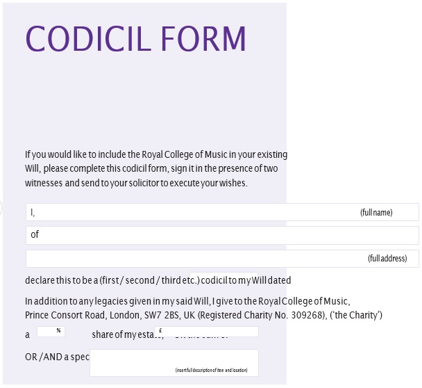 free codicil to will form 9