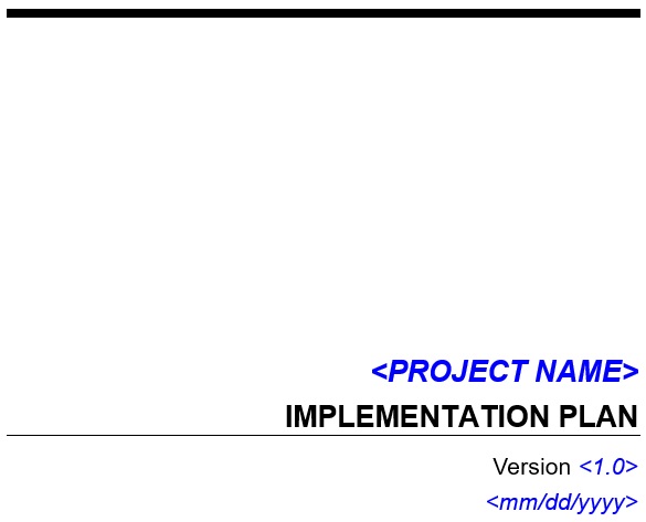 free implementation plan template 6