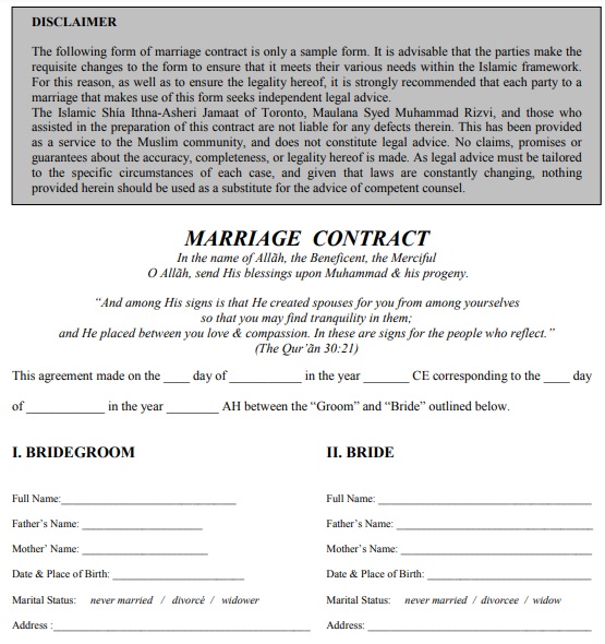 free marriage contract template 4
