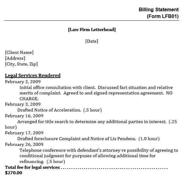 legal billing statement template
