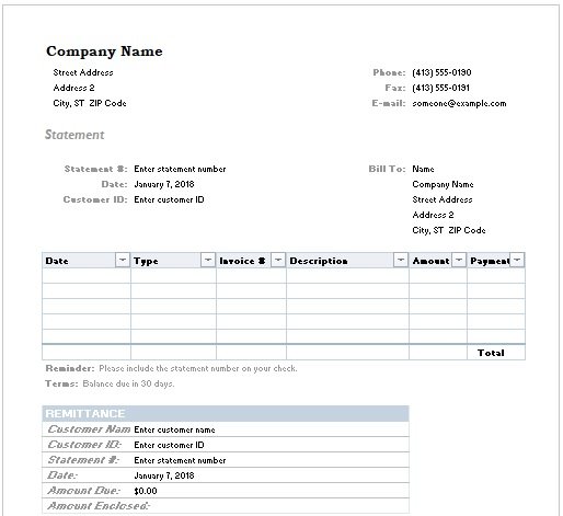 Free Billing Statement Templates for Medical, Legal & Itemized (Excel ...