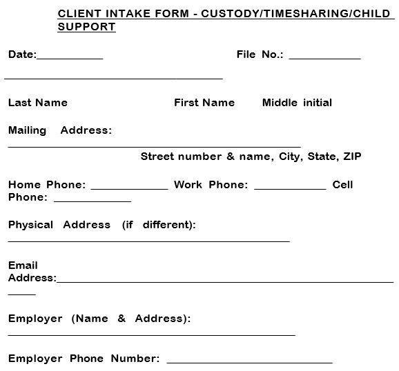 printable client intake form 2