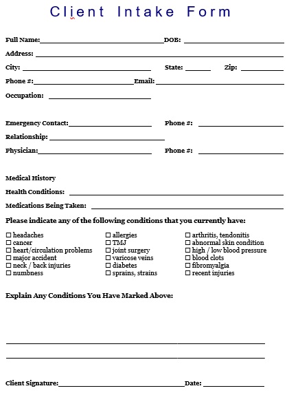 printable client intake form 6