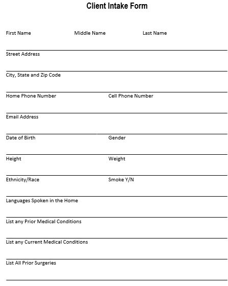 printable client intake form 7