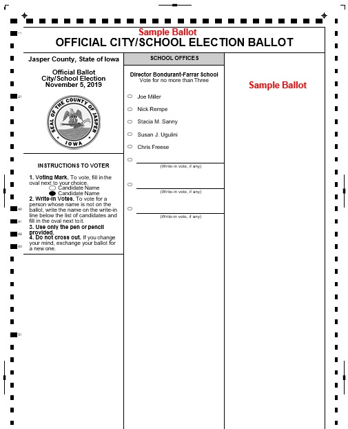 sample ballot official city school election ballot template