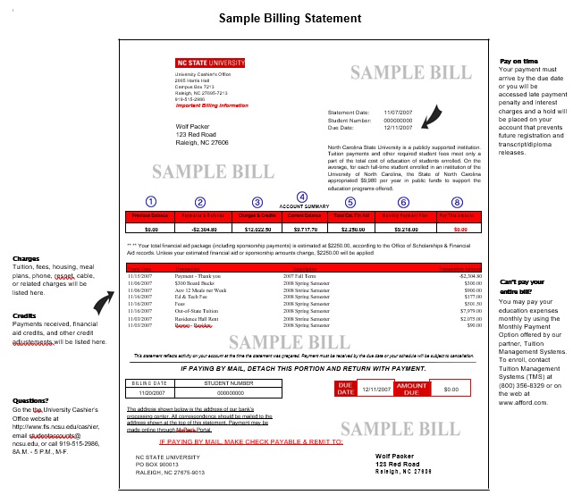 sample billing statement template