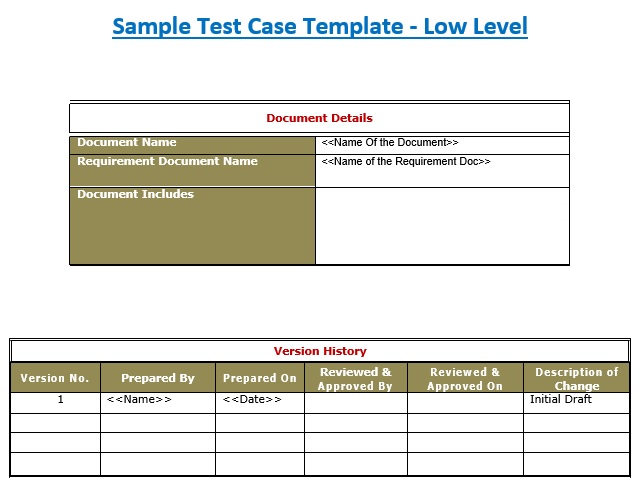 sample test case template