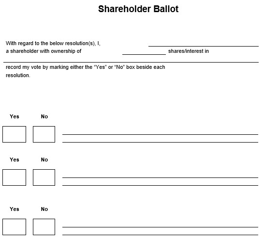 shareholder ballot template