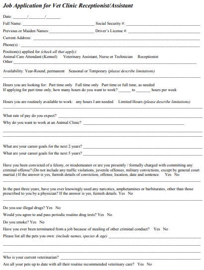 free employment application template 13