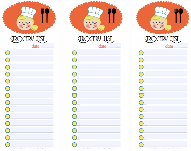 free grocery list template 10